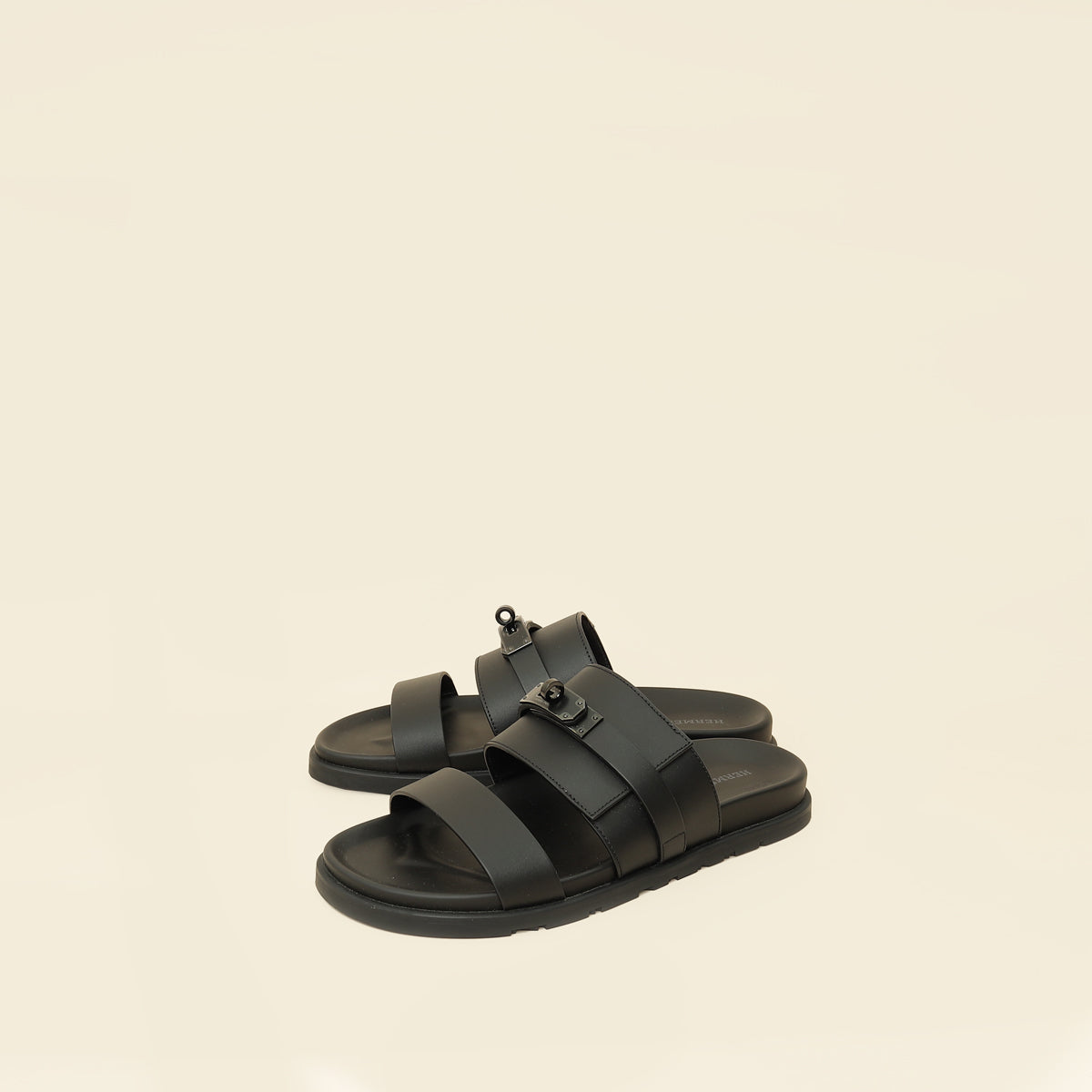 Hermes Noir Jackson Sandal 41-Hermes-THE CLOSET