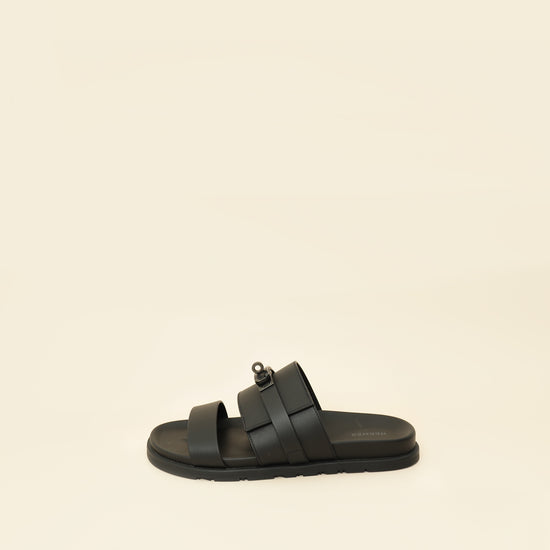 Hermes Noir Jackson Sandal 41-Hermes-THE CLOSET