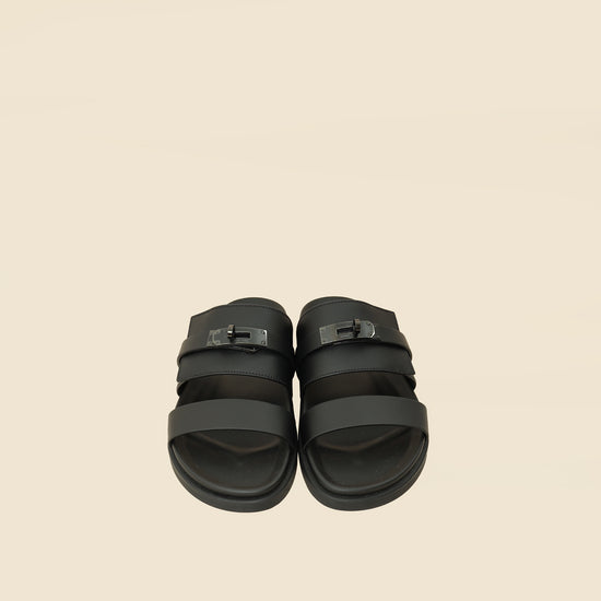 Hermes Noir Jackson Sandal 41-Hermes-THE CLOSET
