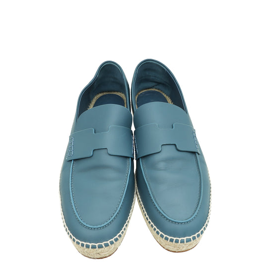 Hermes Bleu Turquin Trip Espadrille 41