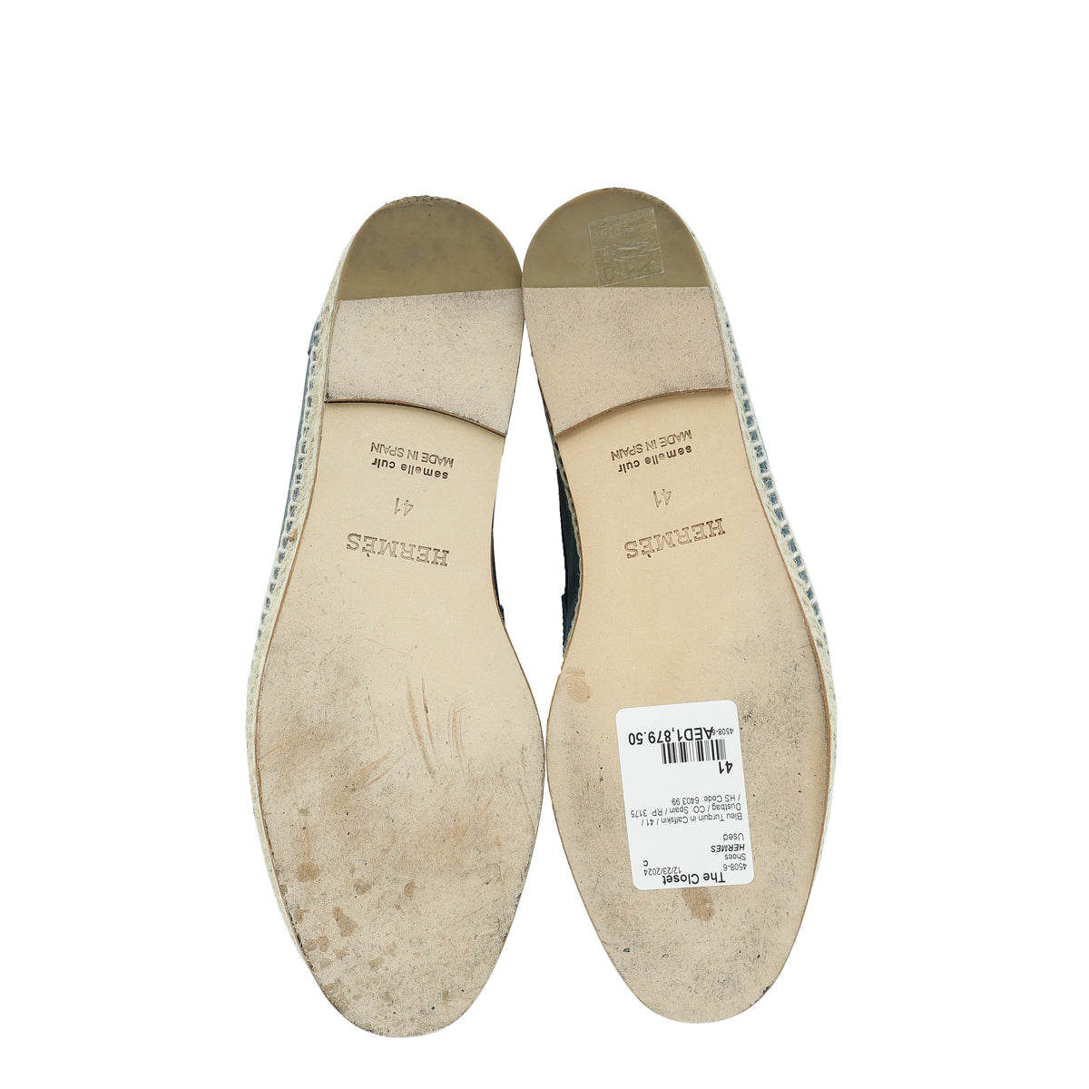 Hermes Bleu Turquin Trip Espadrille 41