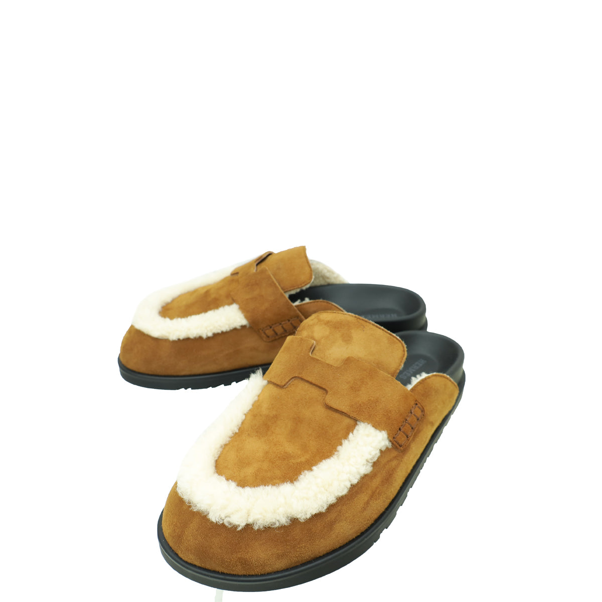 Hermes Bicolor Go Mule Goatskin and Shearling 41-Hermes-THE CLOSET