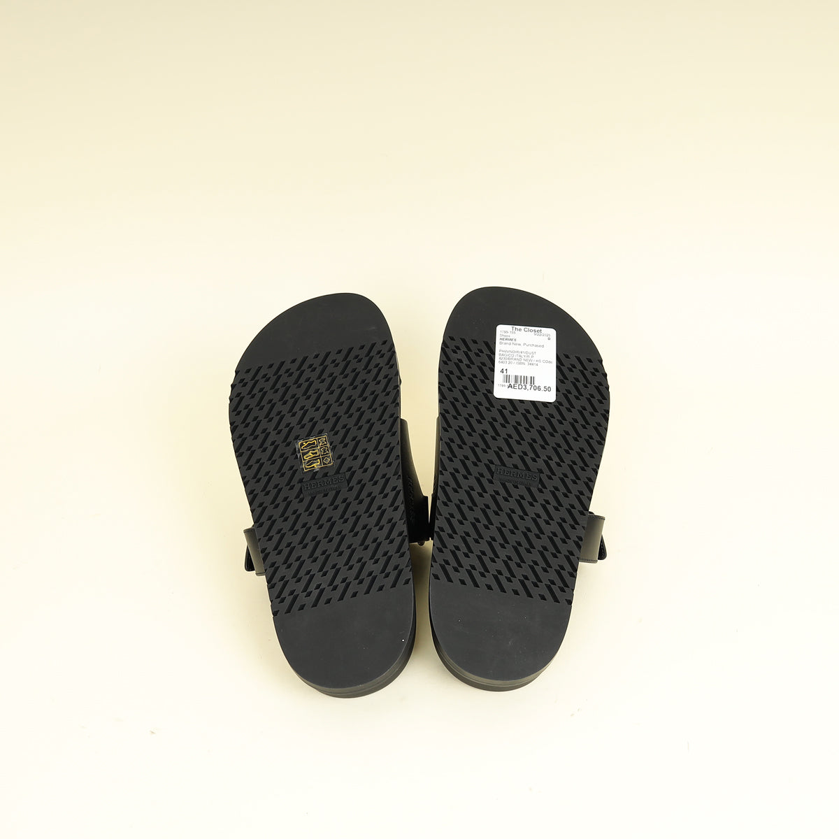 Hermes Noir Chypre Sandal 41