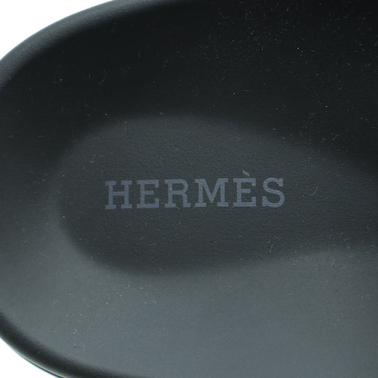 Hermes Noir Chypre Sandals 42