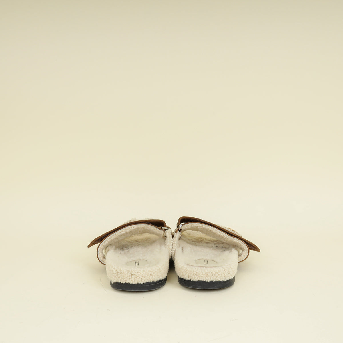 Hermes Naturel Suede Shearling Chypre Sandal 42