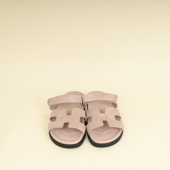 Hermes Rose Porcelaine Chypre Suede Goatskin Sandal 42-Hermes-THE CLOSET