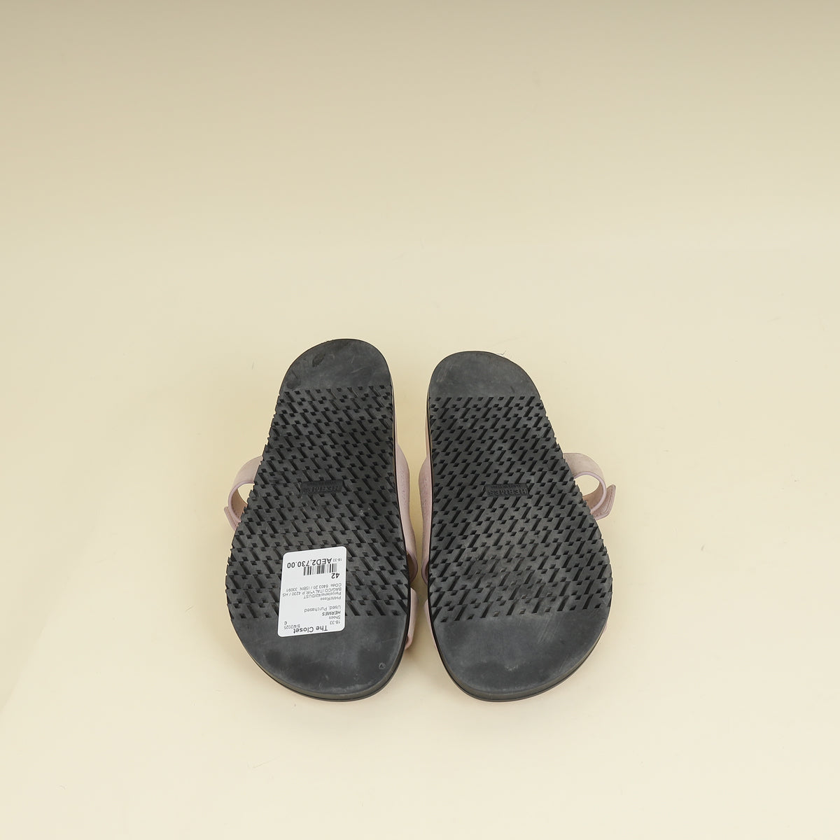 Hermes Rose Porcelaine Chypre Suede Goatskin Sandal 42-Hermes-THE CLOSET