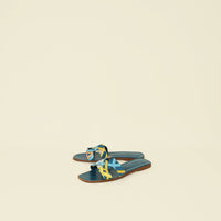 Hermes Bleu Iroise Cavalcadour Oran Sandals 42