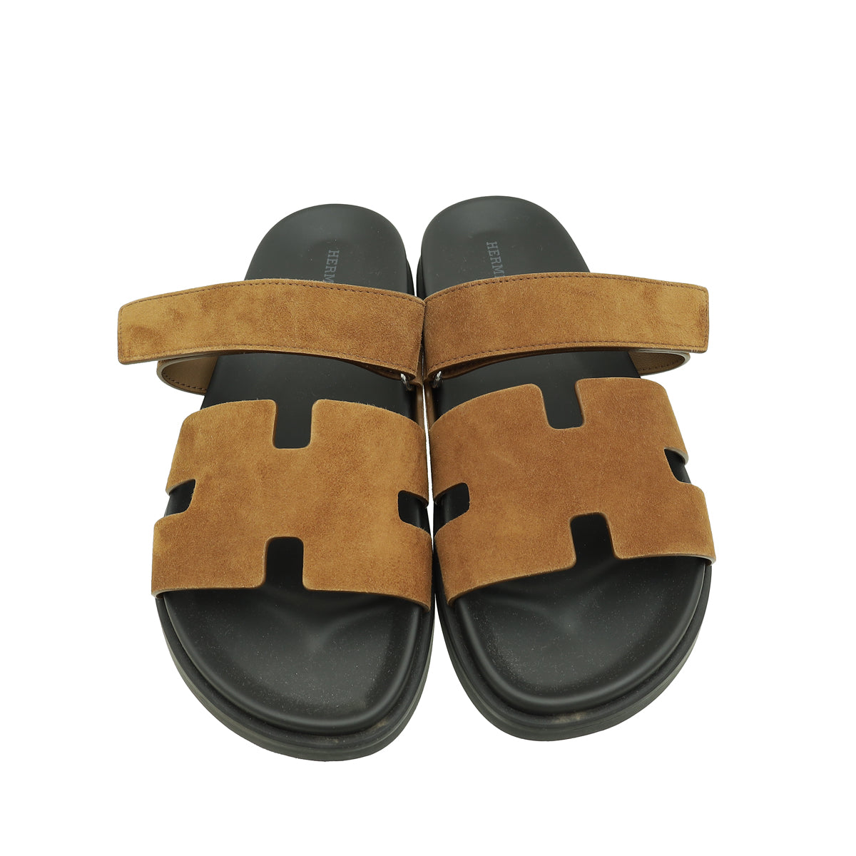 Hermes Brun Fum Suede Goatskin Chypre Sandal 43