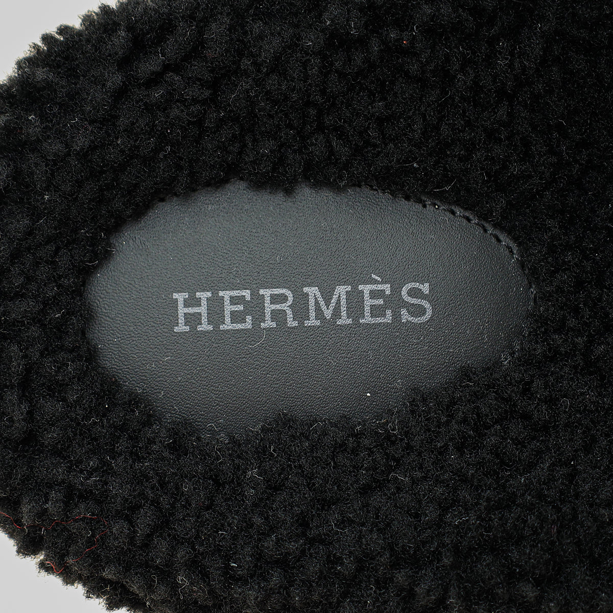Hermes Noir Chypre With Shearling Sandal 44-Hermes-THE CLOSET
