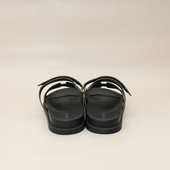 Load image into Gallery viewer, Hermes Vert Toundra Suede Chypre Sandal 44-Hermes-THE CLOSET
