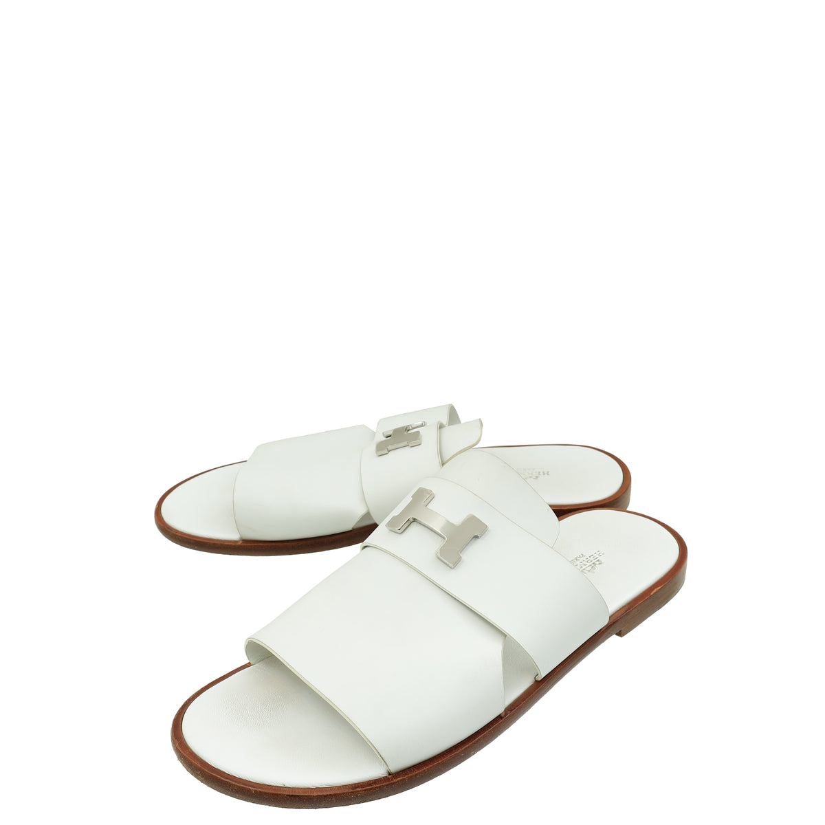 Hermes Blanc Arles Calfskin Mule 45-Hermes-THE CLOSET