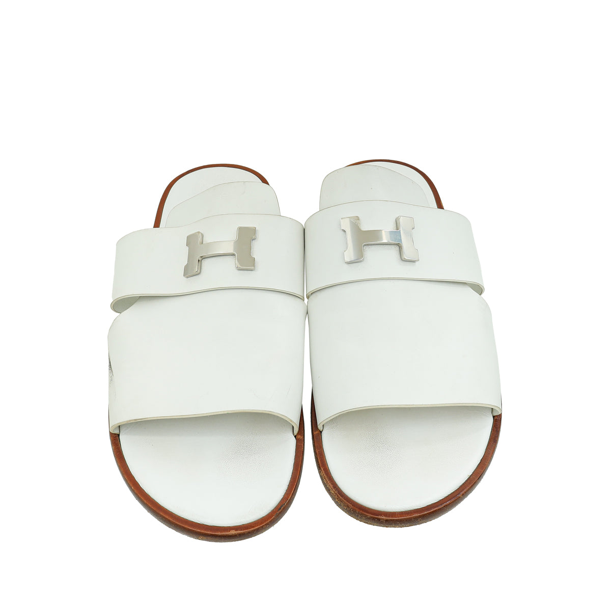Hermes Blanc Arles Calfskin Mule 45-Hermes-THE CLOSET