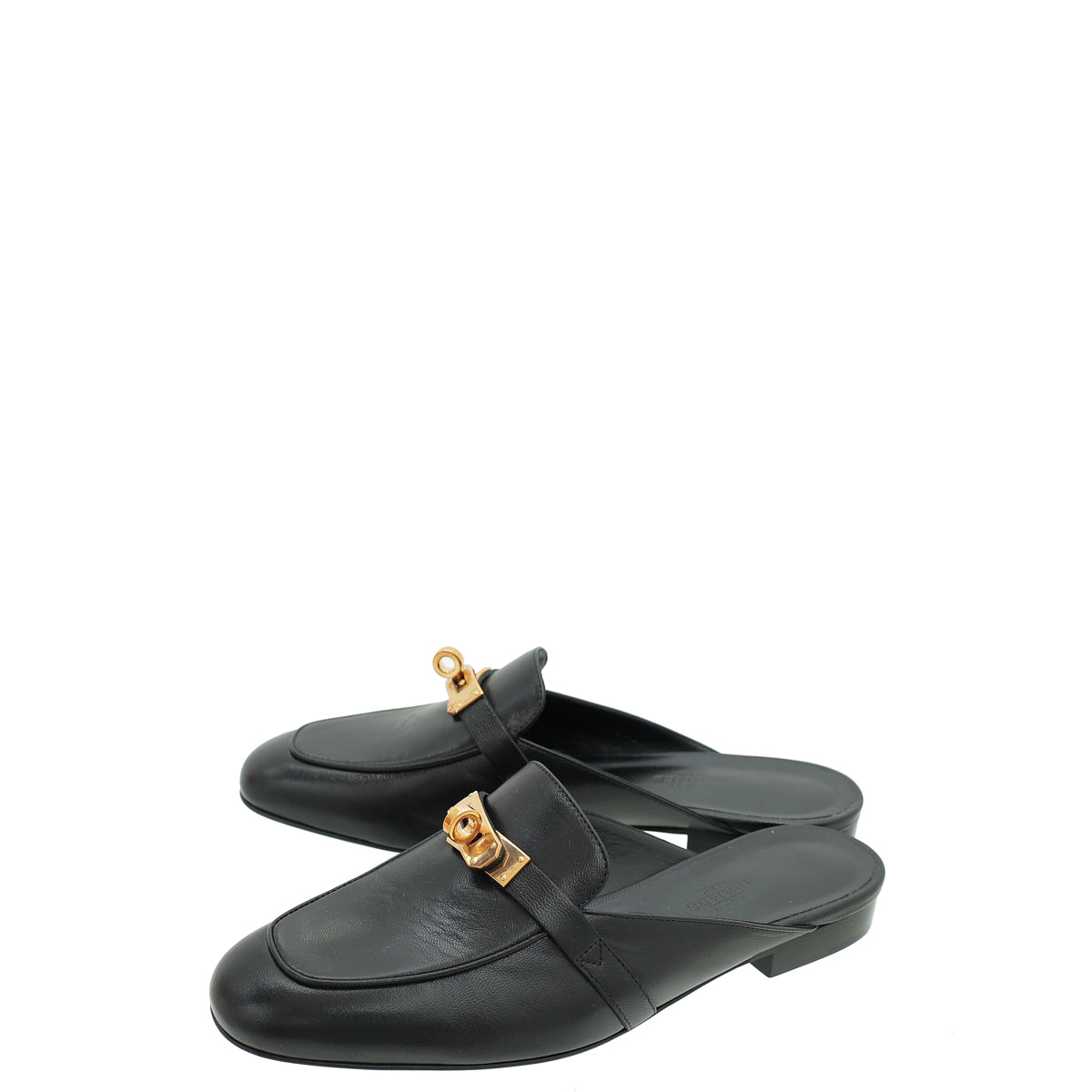 Hermes Noir OZ Mules 36-Hermes-THE CLOSET