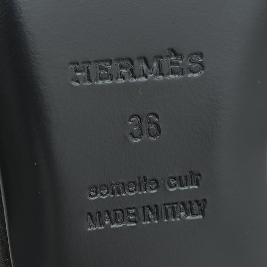 Hermes Noir OZ Mules 36
