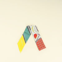 Hermes Multicolor Carriage Cannage Print Twilly