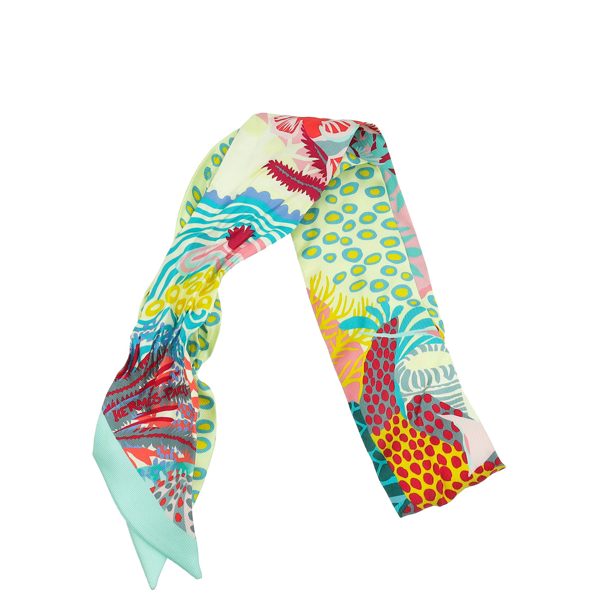 Hermes Multicolor Under The Waves Silk Twilly