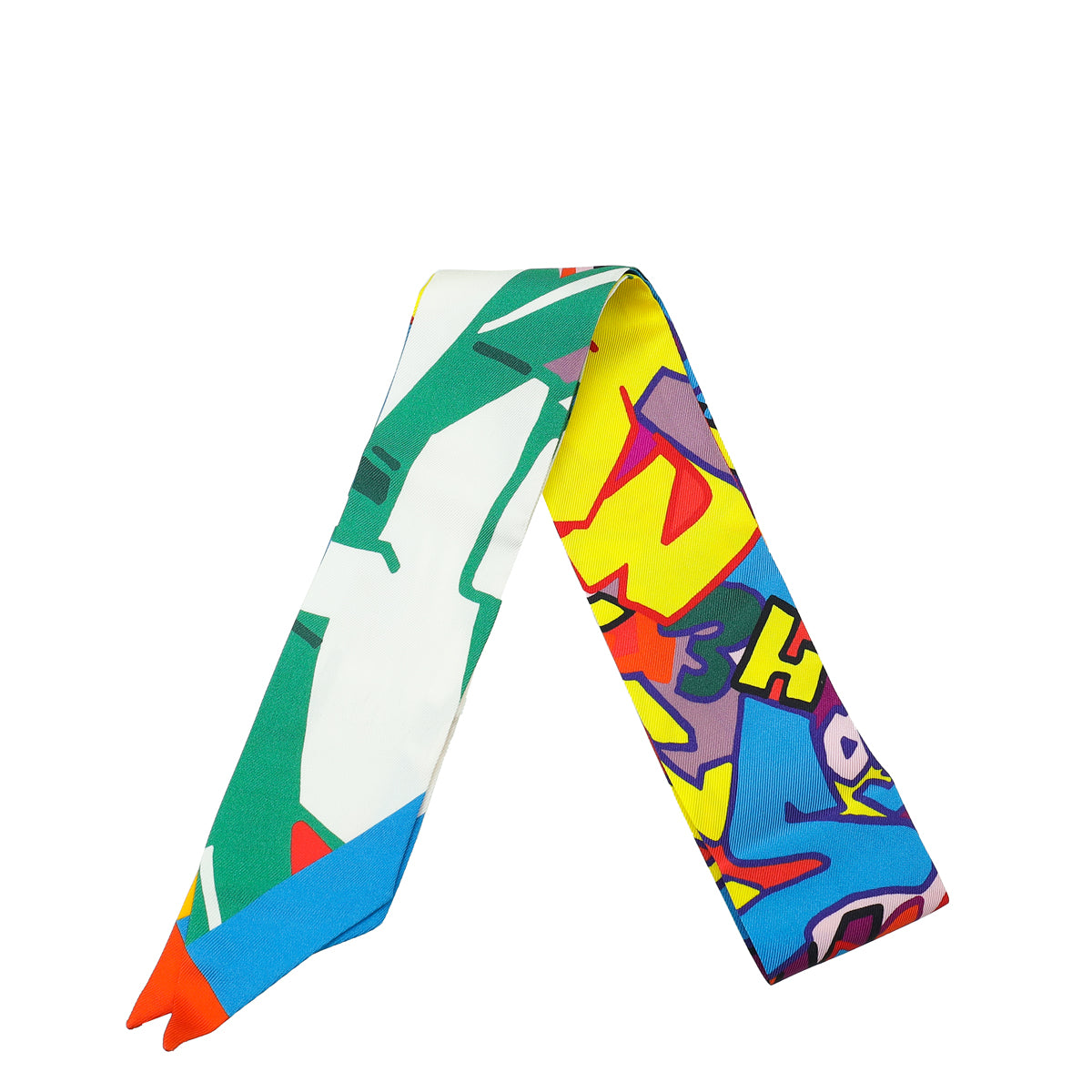 Hermes Tricolor Silk Graff Graffiti Twilly-Hermes-THE CLOSET