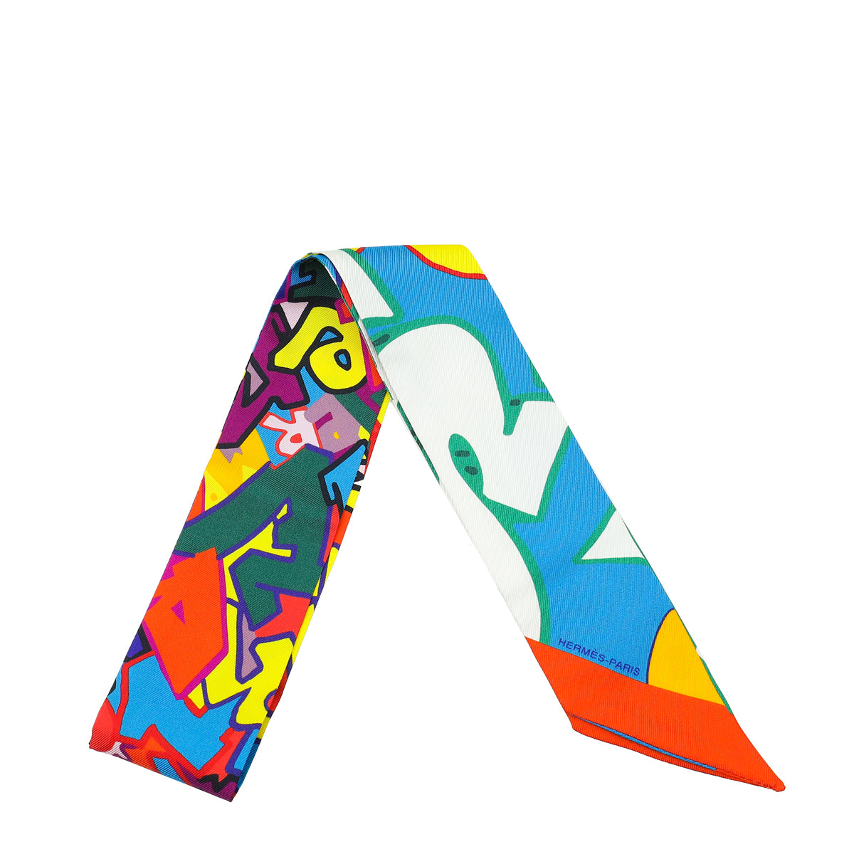 Hermes Tricolor Silk Graff Graffiti Twilly-Hermes-THE CLOSET