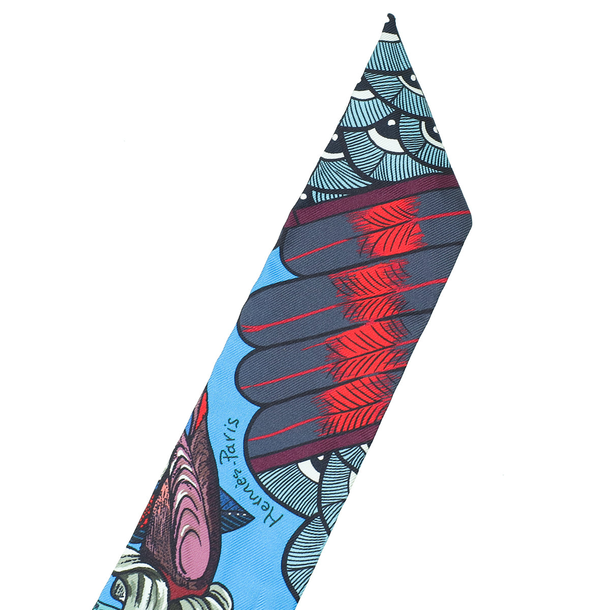 Hermes Cobalt Rouge Silk Tree of Song Twilly-Hermes-THE CLOSET