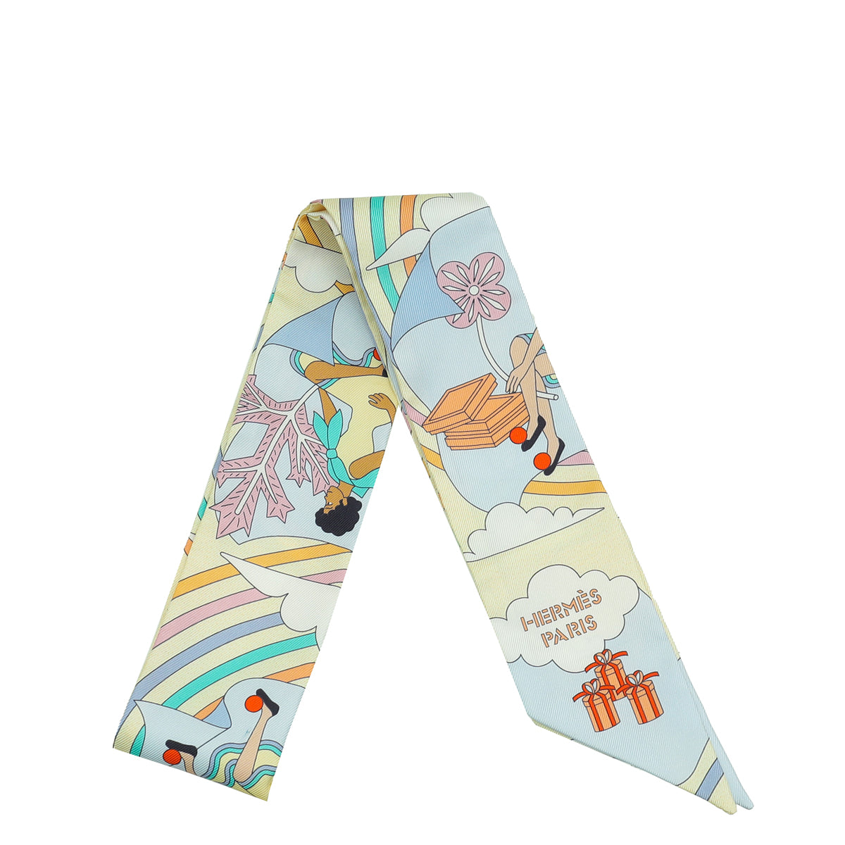 Hermes Tricolor Carres Volants Silk Twilly-Hermes-THE CLOSET