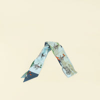 Hermes Blue Multiolor Parade Print Twilly