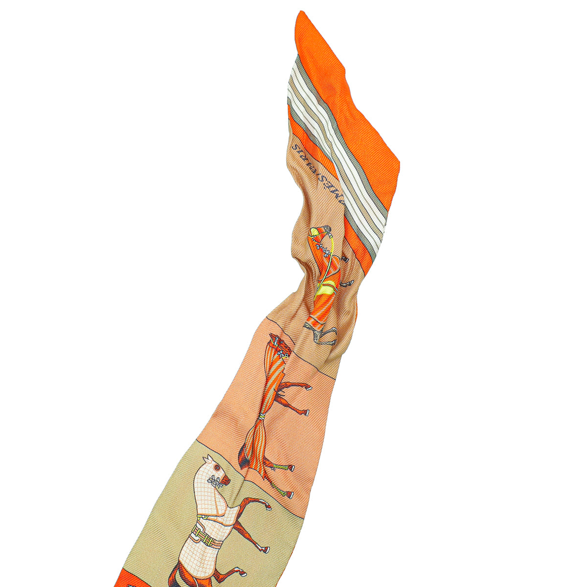 Hermes Orange Multicolor Couvertures Nouvelles Silk Twilly-Hermes-THE CLOSET