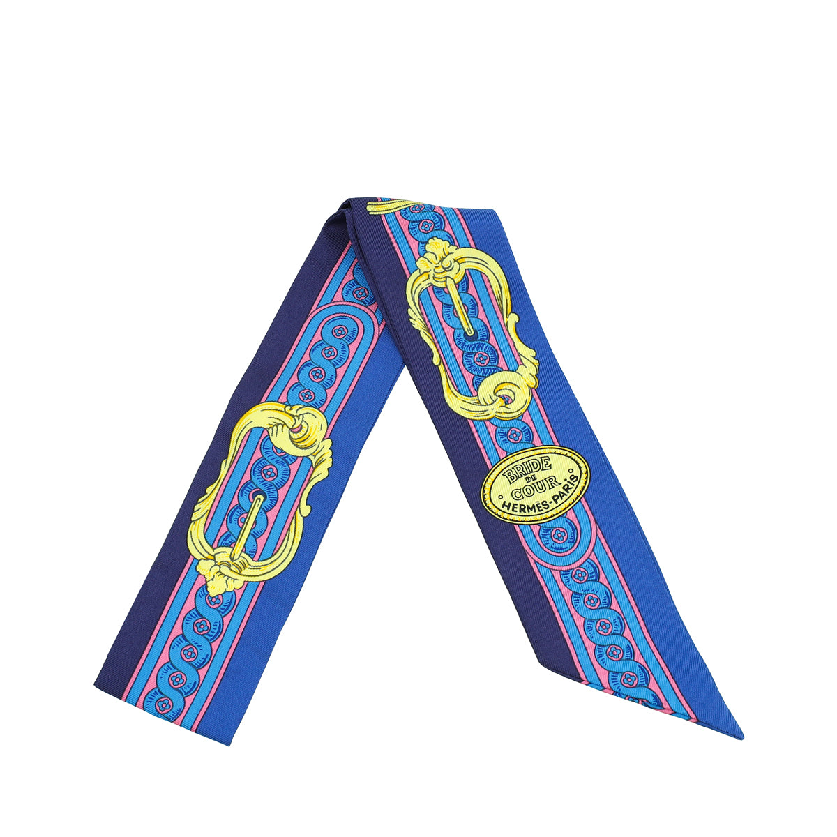 Hermes Indigo Rose Vif Silk Bride de Cour Twilly-Hermes-THE CLOSET