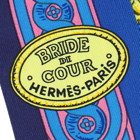 Hermes Indigo Rose Vif Silk Bride de Cour Twilly