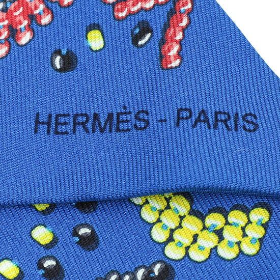 Hermes Indigo Corail Encre Silk Kelly En Perles Twilly