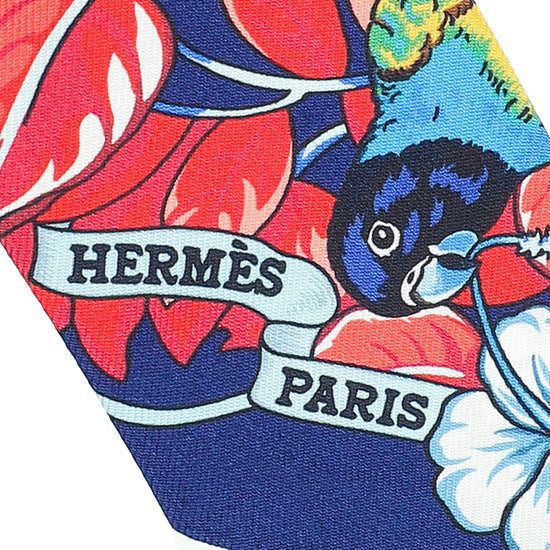 Hermes Marine Rouge Brun Silk Jungle Love Twilly