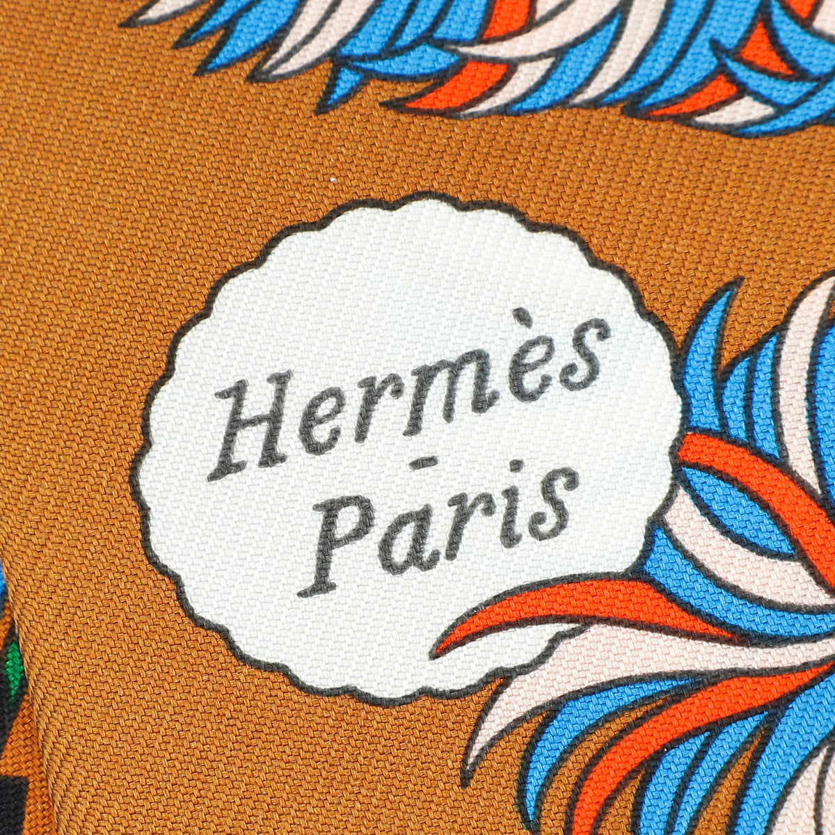 Hermes Caramel Vert Bleu Silk De l'Ombrelle Aux Duels Twilly