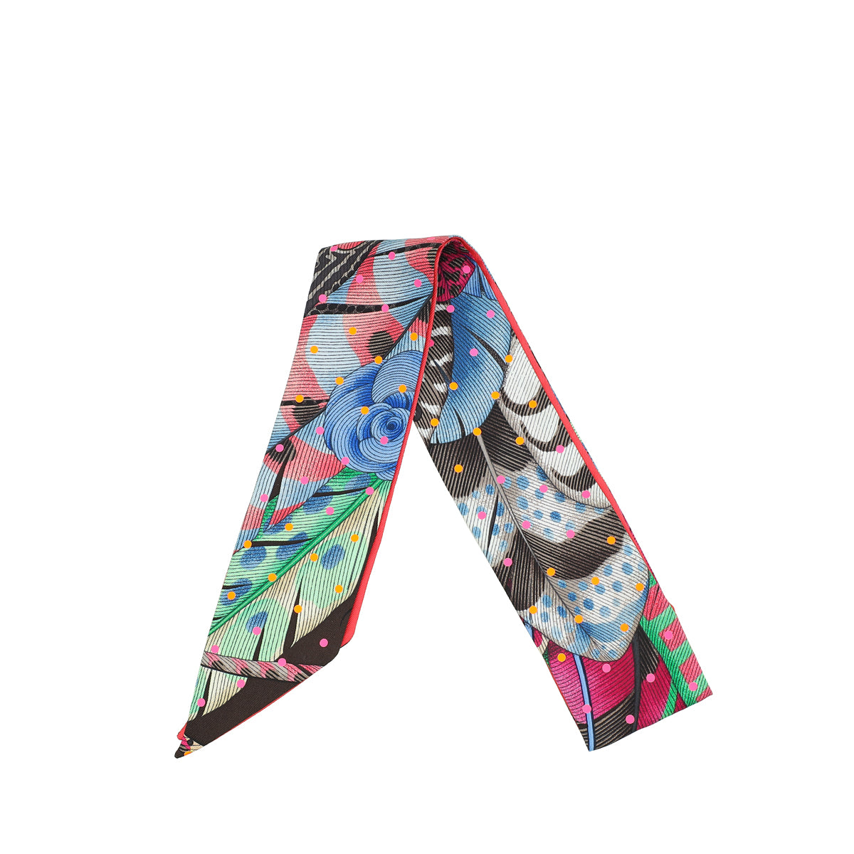 Hermes Rose Silk Plumetis Twilly-Hermes-THE CLOSET