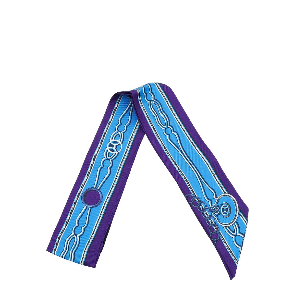 Hermes Ultra Violet Cobalt Silk Maillons Twilly-Hermes-THE CLOSET