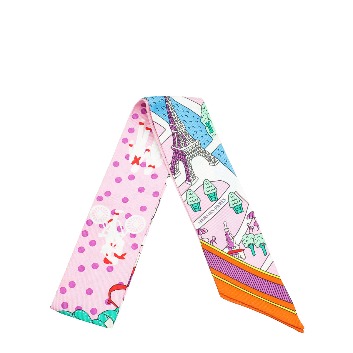 Hermes Tricolor Silk Les Nouveaux Amoureux de Paris Twilly-Hermes-THE CLOSET