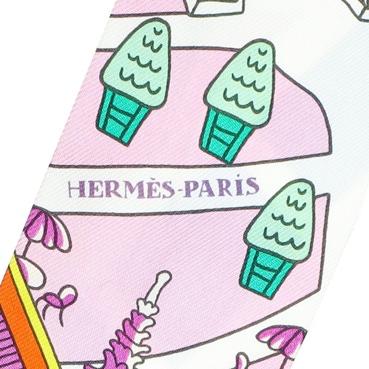 Hermes Tricolor Silk Les Nouveaux Amoureux de Paris Twilly