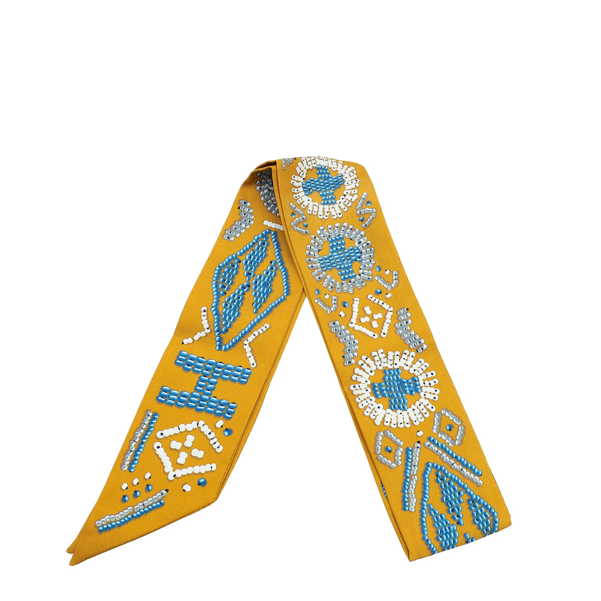 Hermes Tricolor Silk Kelly En Perles Twilly-Hermes-THE CLOSET