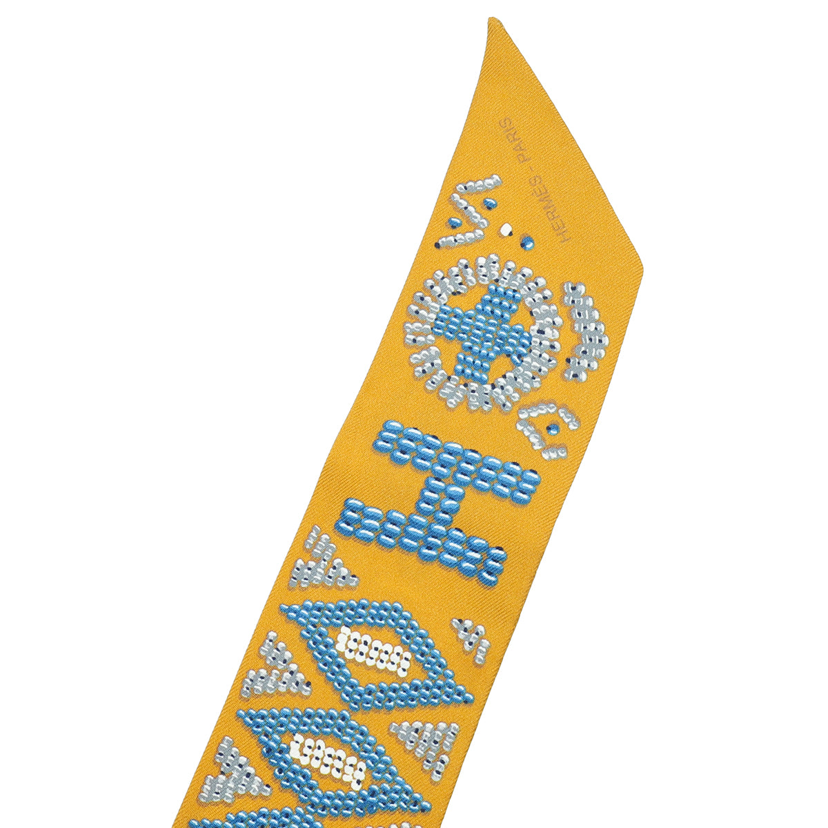 Hermes Tricolor Silk Kelly En Perles Twilly-Hermes-THE CLOSET