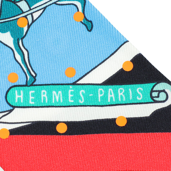 Hermes Tricolor Silk Exposition Universelle Plumetis Twilly