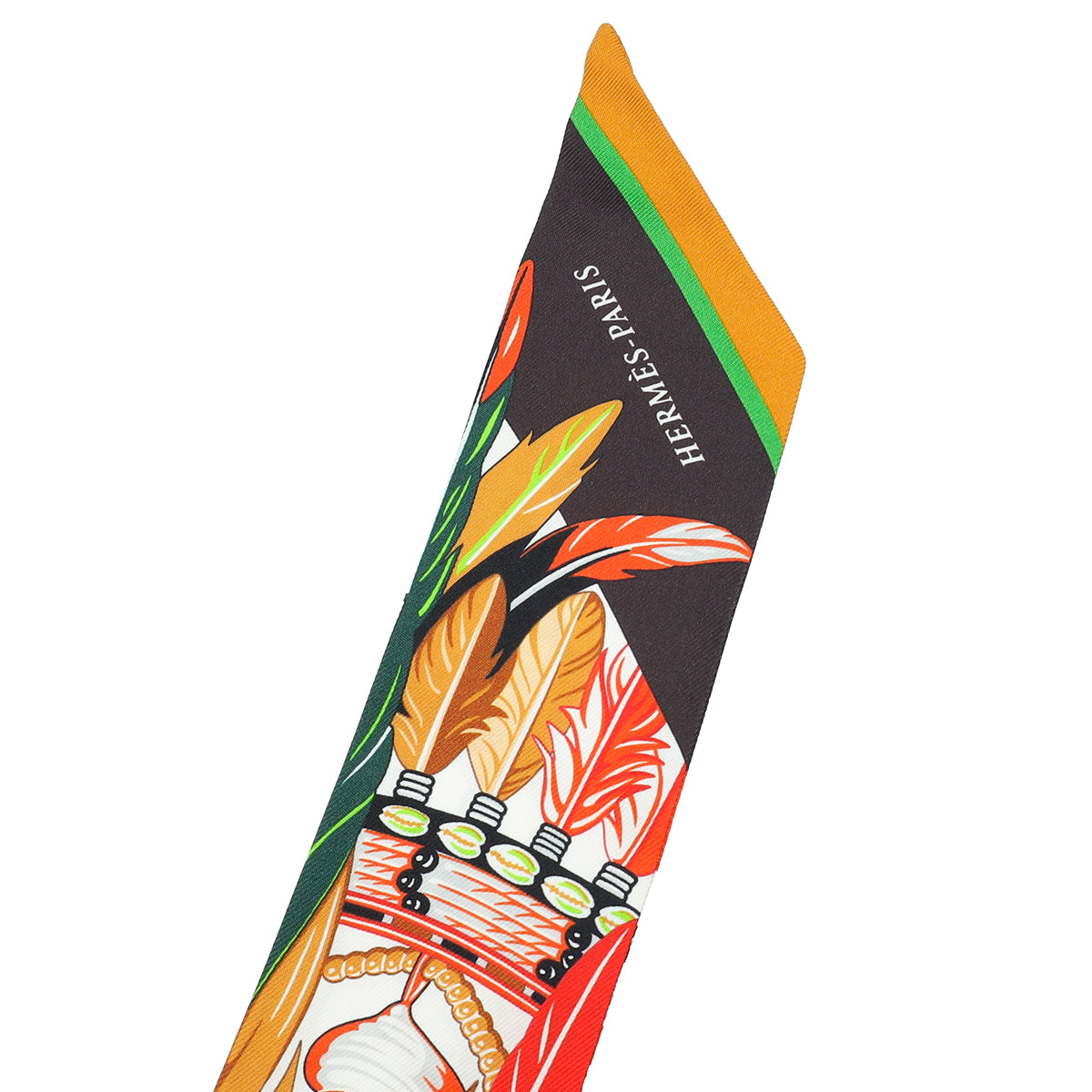 Hermes Vert Vif Corail Silk La Danse Pacifique Twilly-Hermes-THE CLOSET