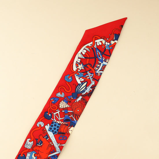 Hermes Tricolor La Folle Parade Silk Twilly-Hermes-THE CLOSET