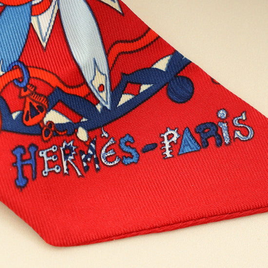 Hermes Tricolor La Folle Parade Silk Twilly-Hermes-THE CLOSET