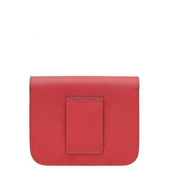 Hermes Rouge H Constance Evercolor Slim Wallet