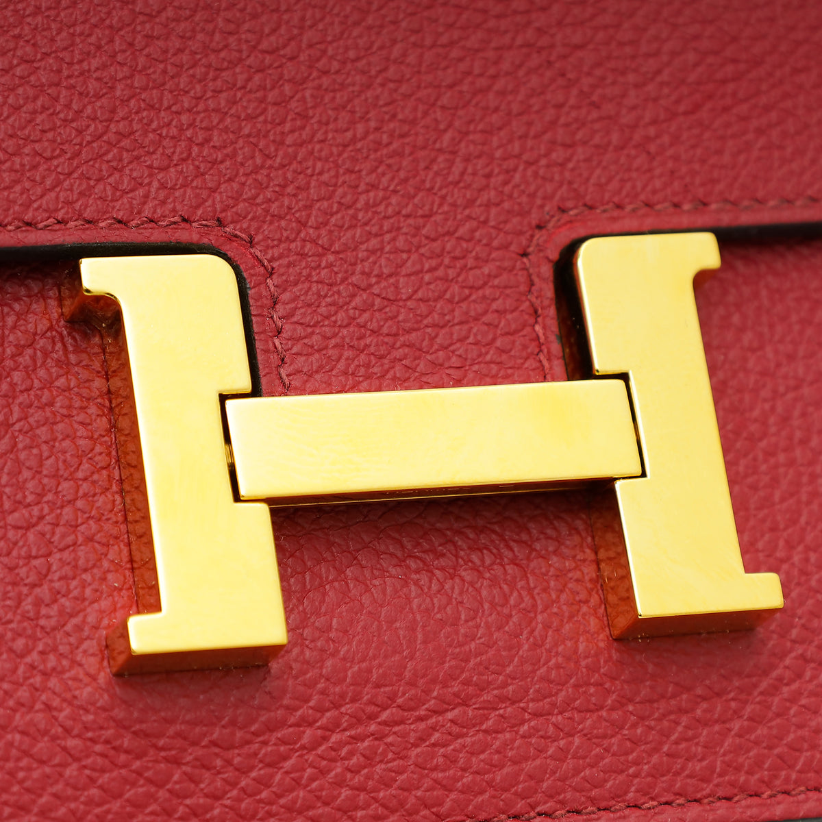 Hermes Rouge H Constance Evercolor Slim Wallet