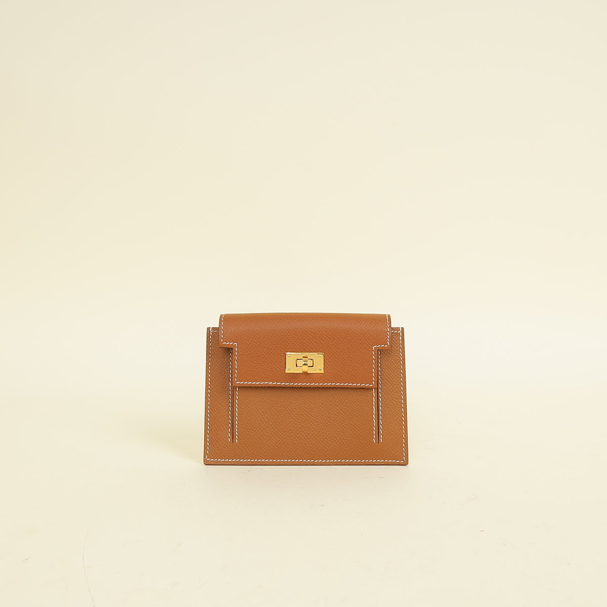 Hermes Gold Kelly Pocket Compact Wallet