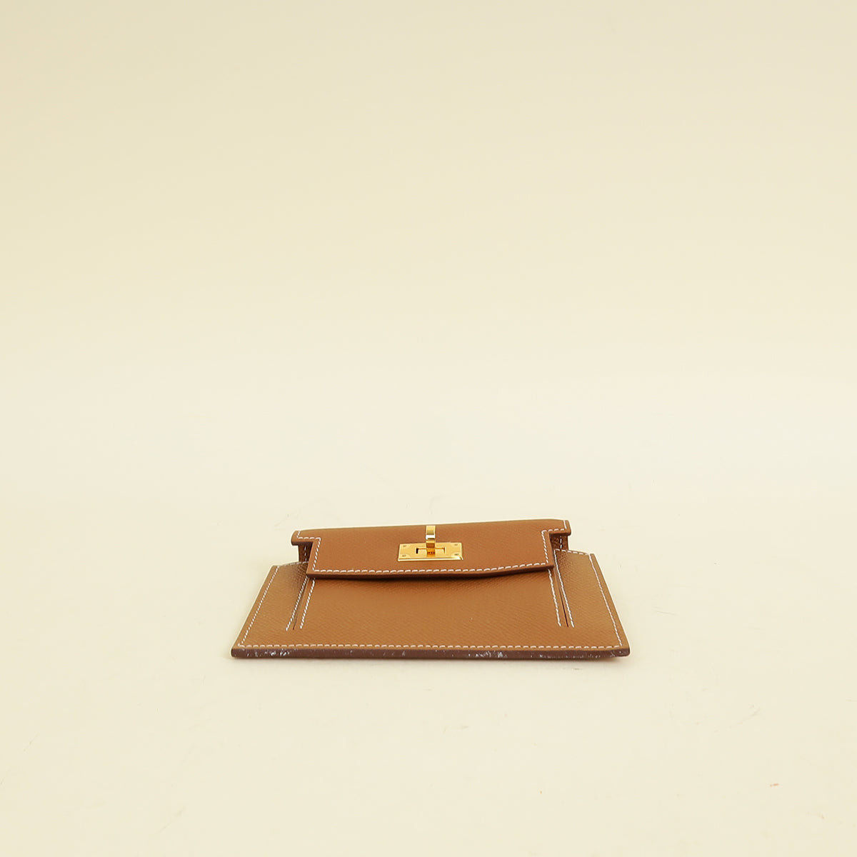 Hermes Gold Kelly Pocket Compact Wallet