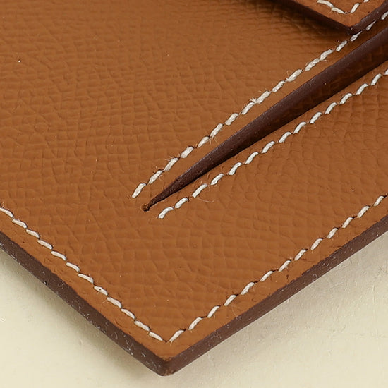 Hermes Gold Kelly Pocket Compact Wallet