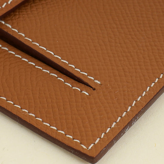 Hermes Gold Kelly Pocket Compact Wallet