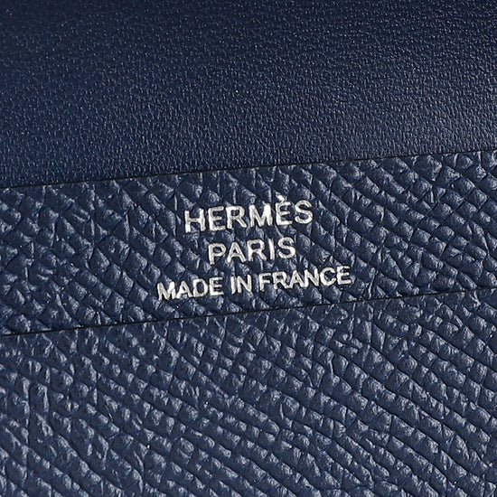 Hermes Bleu Saphir Bearn Card Holder Wallet