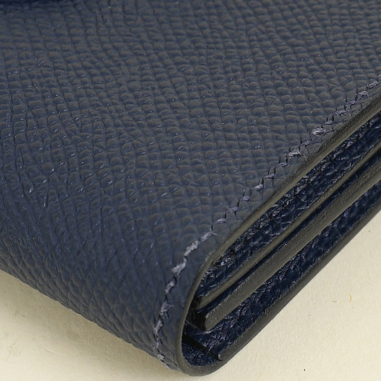 Hermes Bleu Saphir Bearn Card Holder Wallet
